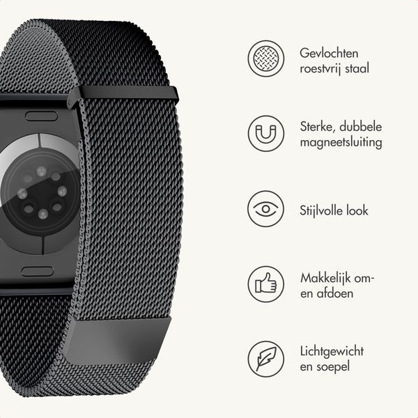 imoshion Milanees magnetisch bandje Apple Watch | 38/40/41/42 mm - Zwart