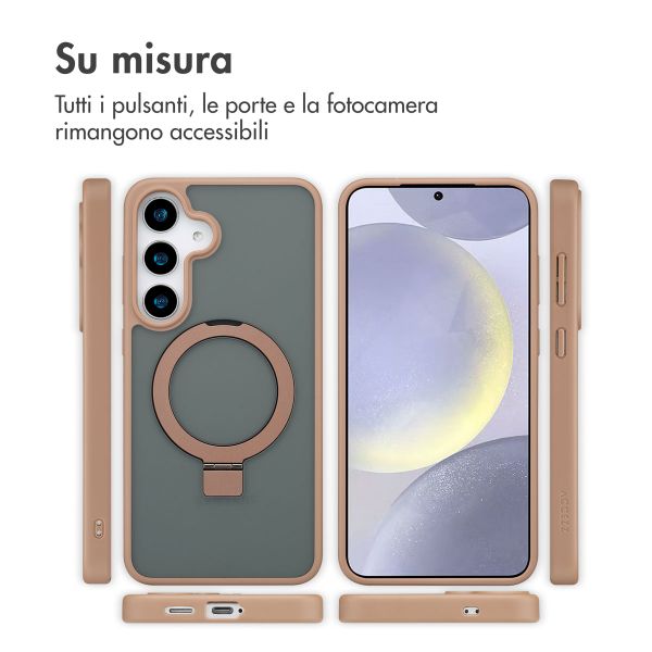 Accezz Cover con anello e supporto con MagSafe Samsung Galaxy S25 Plus - Marrone