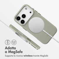 Accezz Cover in Pelle con MagSafe Apple iPhone 17 Pro - Light Grey