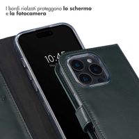 Selencia Cover a libro in vera pelle Apple iPhone 16 Pro - Verde