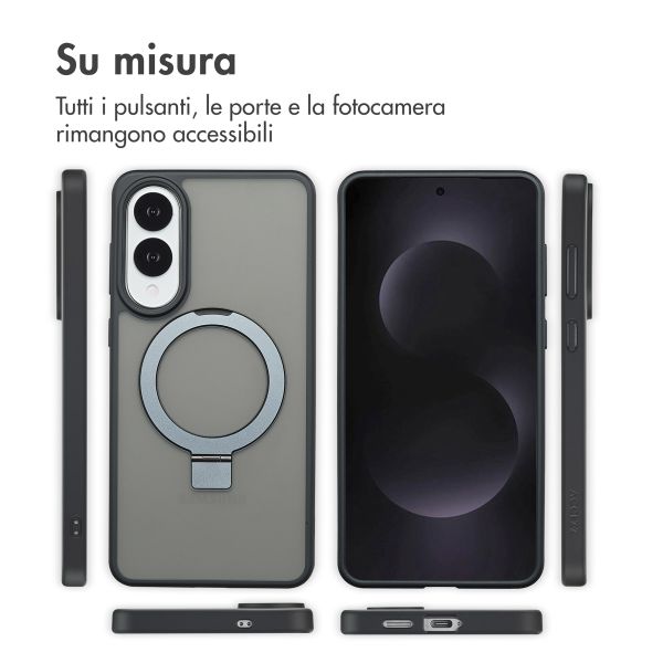 Accezz Cover con anello e supporto con MagSafe Samsung Galaxy S25 Edge - Nero