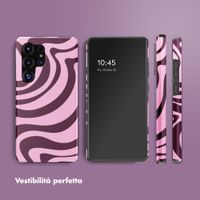Selencia Cover posteriore Vivid con MagSafe Samsung Galaxy S25 Ultra - Wavy Swirl Pink Plum