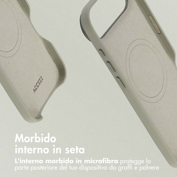 Accezz Cover in Pelle con MagSafe Apple iPhone Air - Light Grey