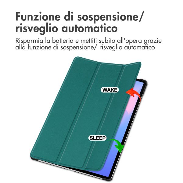 imoshion Cover a libro Trifold Samsung Galaxy Tab S10 FE Plus - Verde scuro