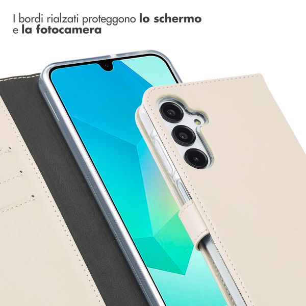 Selencia Cover a libro in vera pelle Samsung Galaxy A16 - Greige