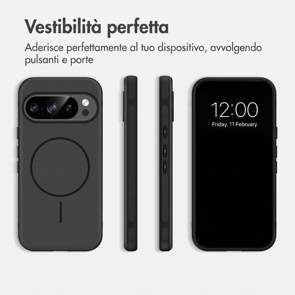 imoshion Cover posteriore Color con Thin MagSafe Ring Google Pixel 11 / 11 Pro / 10 / 10 Pro - Nero