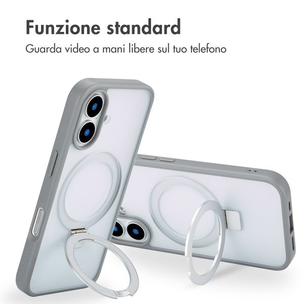 Accezz Cover con anello e supporto con MagSafe Apple iPhone 16 - Grigio