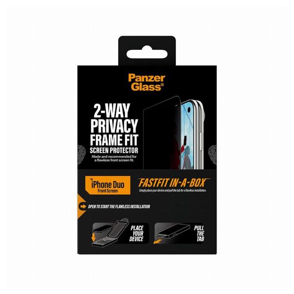 PanzerGlass Vetro temperato 2-way privacy Ultra Wide Fit FastFit in-a-box Apple iPhone Duo