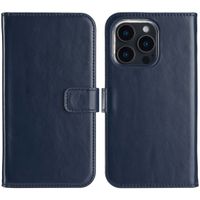 Selencia Cover a libro in vera pelle Apple iPhone 16 Pro - Blu