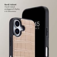Selencia Cover per telefono Nova Croco con cordino e portacarte Apple iPhone 17 - Beige