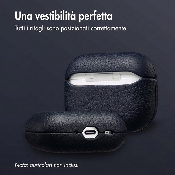 Accezz Cover in vera pelle  Apple Airpods Pro 3 - Blu scuro