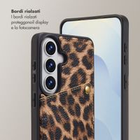 Selencia Cover per telefono Nova con cordino e portacarte Samsung Galaxy S26 - Leopard