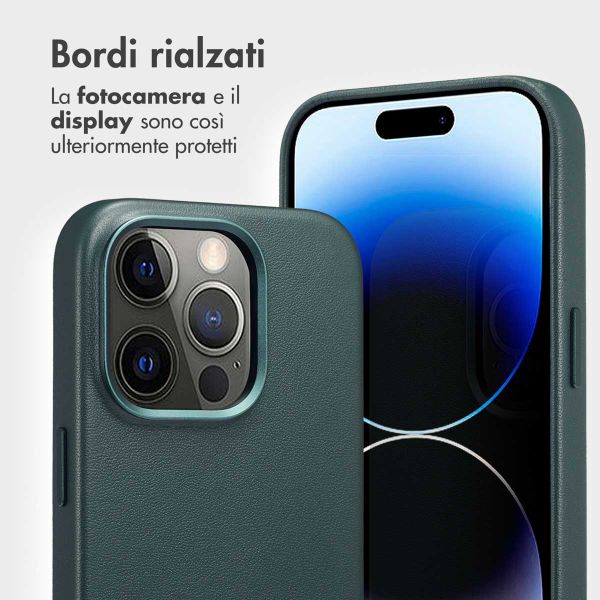 Accezz Cover in pelle 2 in 1 con MagSafe Apple iPhone 14 Pro - Cedar Green