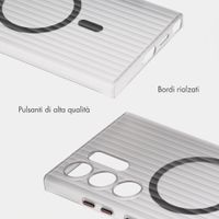 Accezz Cover Lite con MagSafe | Fluted | Samsung Galaxy S24 Ultra - Grigio