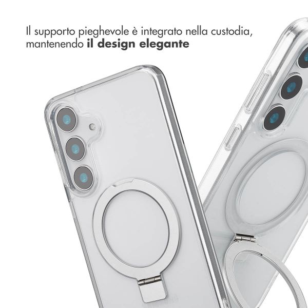 Accezz Cover con anello e supporto con MagSafe Samsung Galaxy S25 Plus - Trasparente
