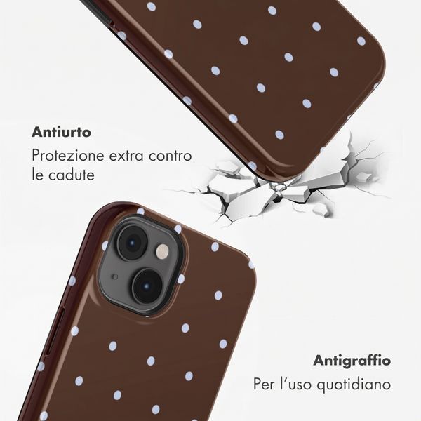 Selencia Cover Posteriore Vivid Apple iPhone 14 - Happy Dots Chocolate