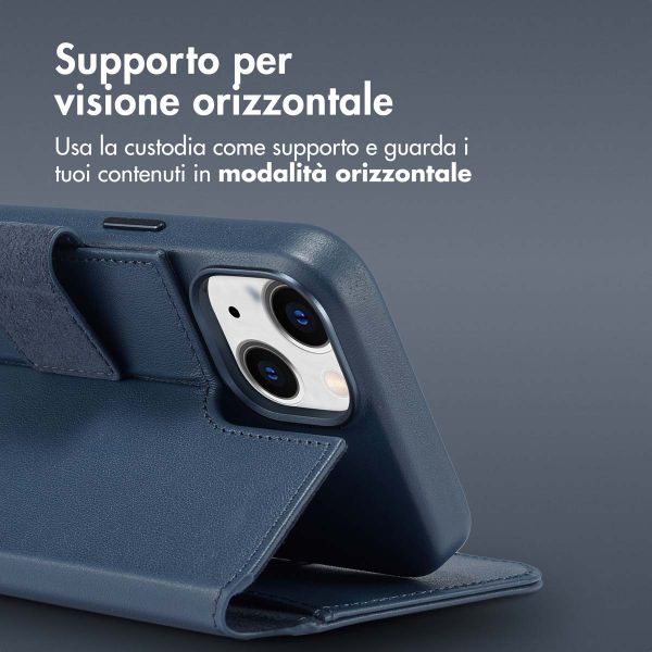 Accezz Cover in pelle 2 in 1 con MagSafe Apple iPhone 14 - Nightfall Blue