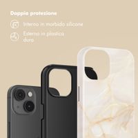 Selencia Cover Posteriore Vivid Apple iPhone 14 - Golden Beige Marble