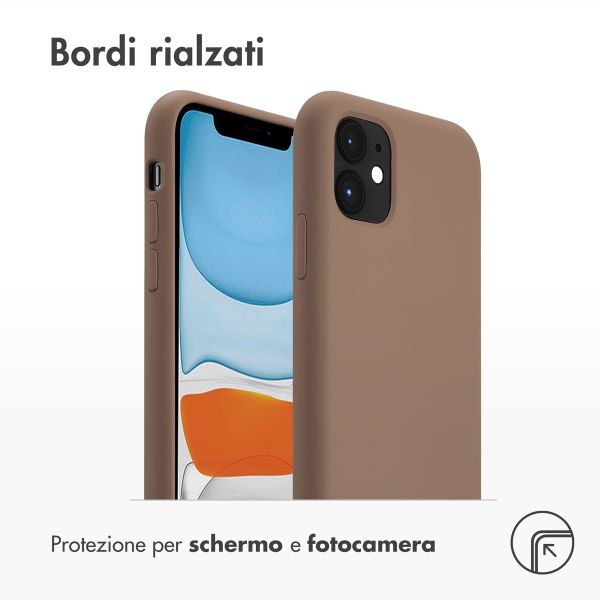 Accezz Cover in silicone liquido con MagSafe Apple iPhone 11 - Marrone chiaro