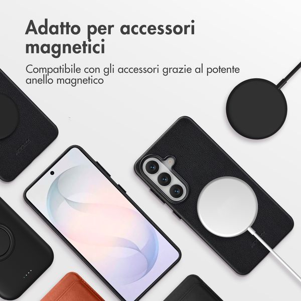 Accezz Cover in Pelle con MagSafe Samsung Galaxy S26 - Onyx Black