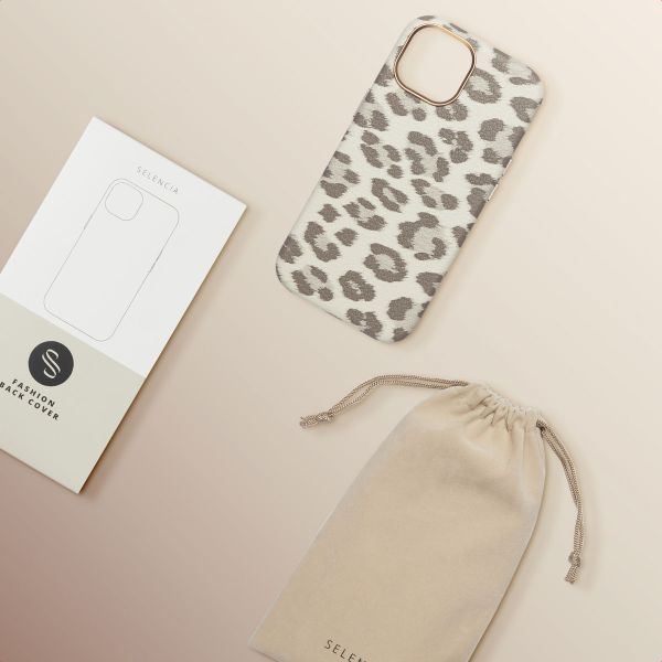 Selencia Cover Sabi Stampa pantera con MagSafe Apple iPhone 15 - Soft Ivory