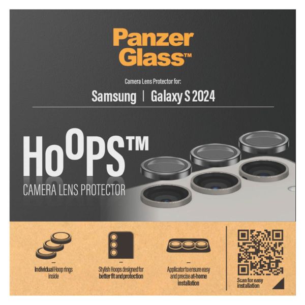 PanzerGlass Pellicole protettive fotocamera Hoops Optic Rings Samsung Galaxy S24 - Nero