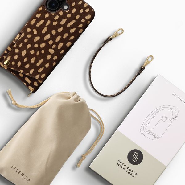 Selencia Nova cover posteriore in vera pelle con portacarte Apple iPhone 17 - Fawn Chic