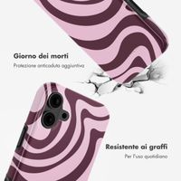 Selencia Cover posteriore Vivid con MagSafe Apple iPhone 16 - Wavy Swirl Pink Plum