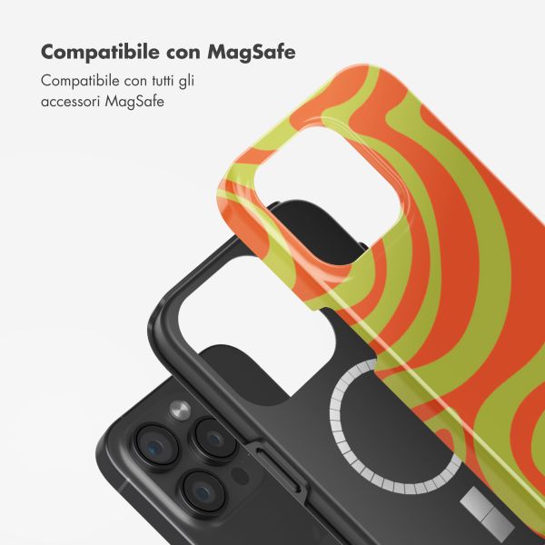 Selencia Cover posteriore Vivid con MagSafe Apple iPhone 15 Pro - Wavy Swirl Orange Fern
