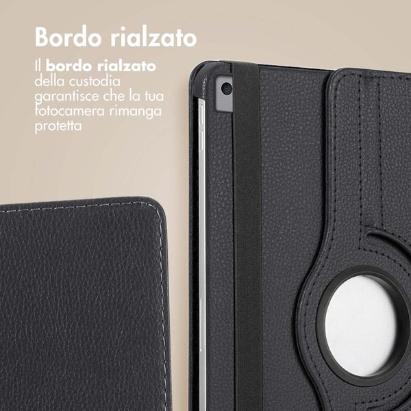 imoshion Cover Girevole a 360° Apple iPad 9 (2021) 10.2 pollici / iPad 8 (2020) 10.2 pollici / iPad 7 (2019) 10.2 pollici - Nero