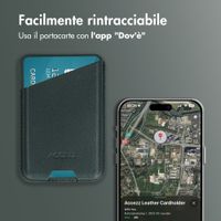 Accezz Portacarte in pelle magnetico - Compatibile con Apple Find My - Cedar Green