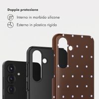 Selencia Cover Posteriore Vivid Samsung Galaxy S25 - Happy Dots Chocolate