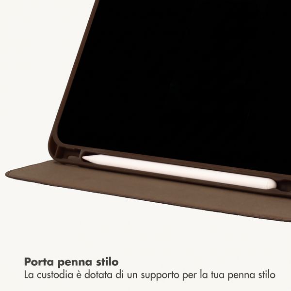 Selencia Custodia a libro Croco Apple iPad 11 (2025) 11 pollici A16 / iPad 10 (2022) 10.9 pollici - Choco Brown
