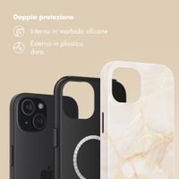 Selencia Cover posteriore Vivid con MagSafe Apple iPhone 15 - Golden Beige Marble
