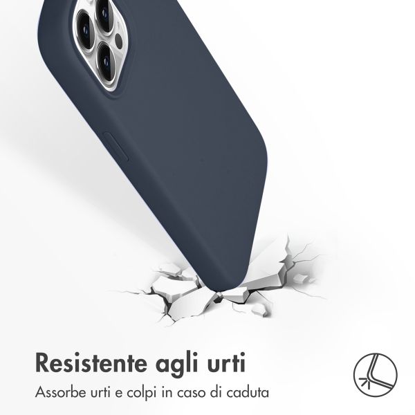 Accezz Cover in silicone liquido con MagSafe Apple iPhone 13 Pro Max - Blu scuro