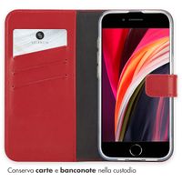 Selencia Cover a libro in vera pelle Apple iPhone 17e / 16e - Rosso