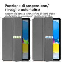 imoshion Cover a libro Trifold Apple iPad 11 (2025) 11 pollici A16 / iPad 10 (2022) 10.9 pollici - Grigio