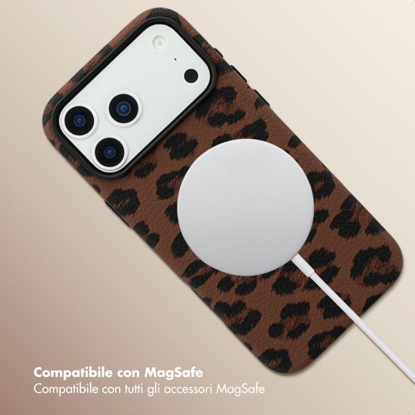 Selencia Cover Sabi Stampa pantera con MagSafe Apple iPhone 17 Pro Max - Mocha Brown