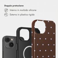 Selencia Cover posteriore Vivid con MagSafe Apple iPhone 14 - Happy Dots Chocolate