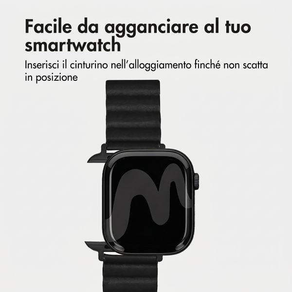 imoshion Cinturino magnetico in pelle sintetica Apple Watch | 44/45/46/49 mm - Nero