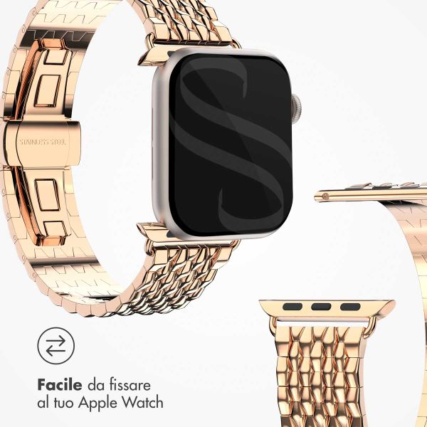 Selencia Cinturino Drago in acciaio Apple Watch | 44/45/46/49 mm - Oro rosa
