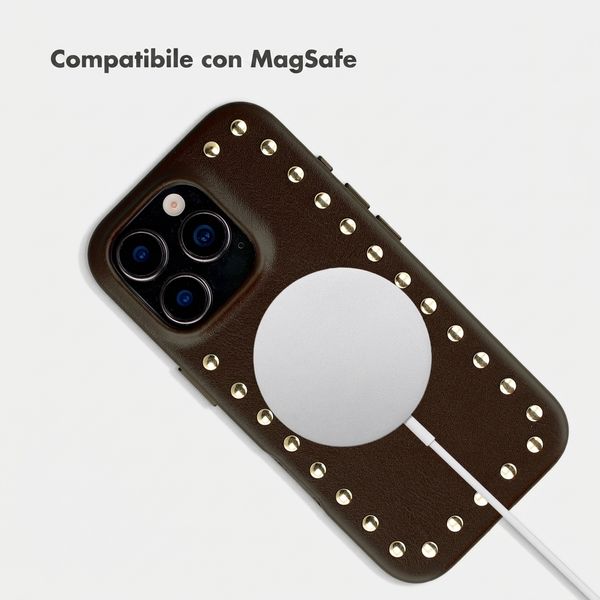 Selencia Cover posteriore Studs con MagSafe Apple iPhone 16 Pro - Cacao Crush