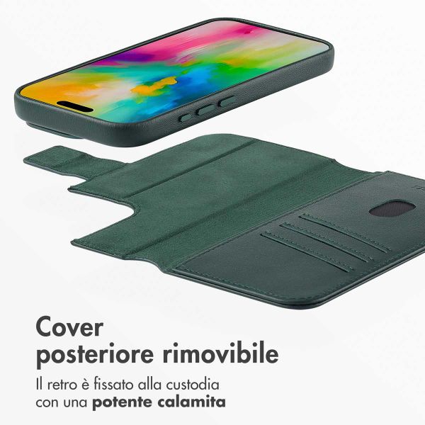 Accezz Cover in pelle 2 in 1 con MagSafe Apple iPhone 16 Pro Max - Cedar Green