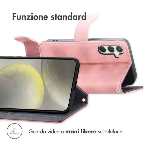 imoshion Cover a libro con Cordino Samsung Galaxy S25 Plus - Rosa