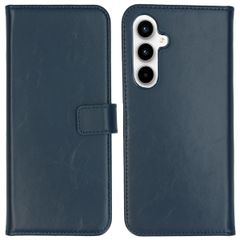 Selencia Cover a libro in vera pelle Samsung Galaxy A55 - Blu scuro
