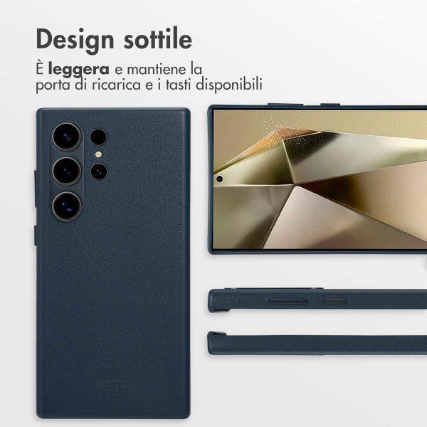 Accezz Cover in Pelle con MagSafe Samsung Galaxy S24 Ultra - Nightfall Blue
