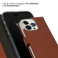 Selencia Cover a libro in vera pelle Apple iPhone 14 Pro - Marrone chiaro