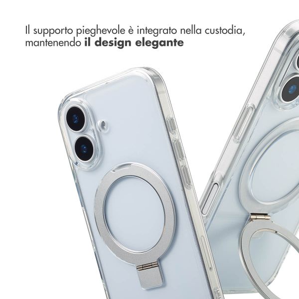 Accezz Cover con anello e supporto con MagSafe Apple iPhone 17 - Trasparente