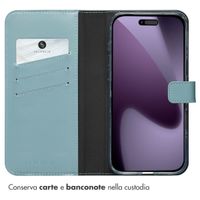 Selencia Cover a libro in vera pelle Apple iPhone 17 Pro Max - Air Blue