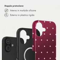 Selencia Cover posteriore Vivid con MagSafe Apple iPhone 17 - Happy Dots Burgundy